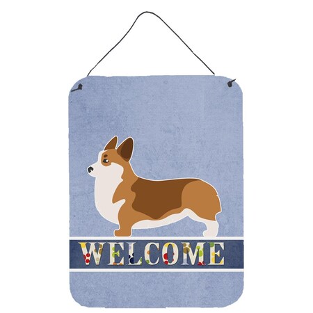 Carolines Treasures Corgi Welcome Wall or Door Hanging Prints BB5524DS1216